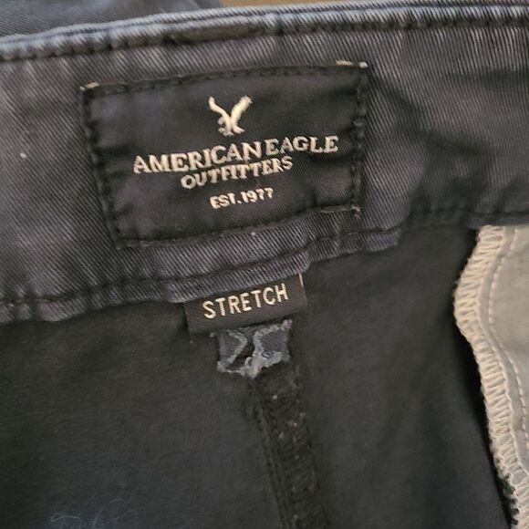 American Eagle Stretch Skinny Cropped Chino Pants – Navy Blue 16 - Picture 4 of 8